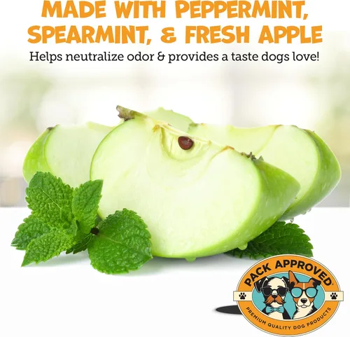 Vista 6 de Pack Approved Toallitas dentales para perros – Toallitas de dientes de perro para cuidado bucal, sarro y removedor de placa – Limpia y refresca