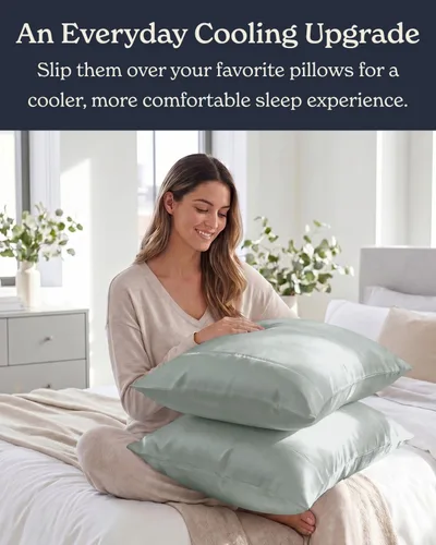 Vista 6 de Beckham Hotel Collection Fundas de almohada refrescantes para personas que duermen con calor, tamaño King, juego de 2, ropa de cama fresca, cierre