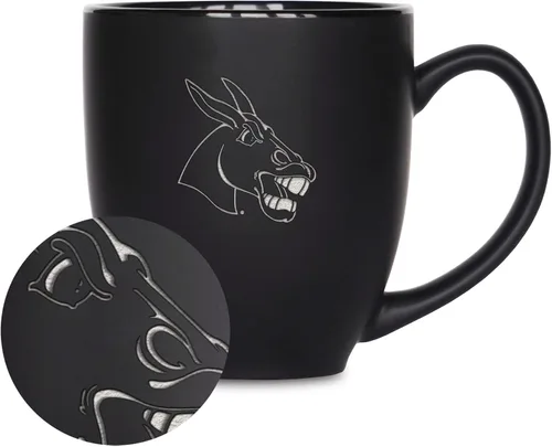 Vista 433 de Rico Industries - Taza de cerámica mate negra con grabado láser estándar de 15oz para NCAA (escuelas T & U) - Para bebidas calientes o frías