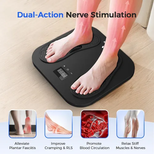 Vista 3 de EaseZen Masajeador de pies para neuropatía, estimulador de pies TENS EMS recargable con 10 modos, 20 intensidades, estimulador de circulación