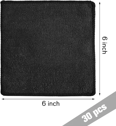 Vista 2 de Tanlade 30 paños de borrado en seco, 6 x 6 pulgadas, negro (paquete de 2)