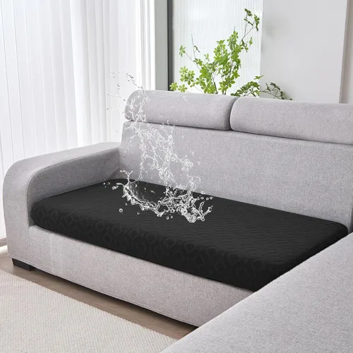 Vista 26 de Genina Fundas de cojín para sofá impermeables, fundas elásticas para sofá seccional, funda de cojín lavable, antideslizante, con parte inferior