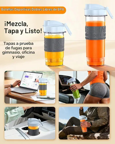 Vista 5 de Combo, licuadora y molinillo de batidos, batidoras de 10 piezas Azul