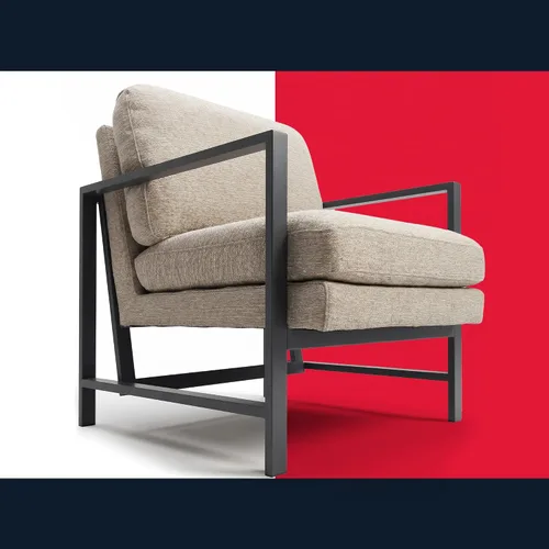 Vista 16 de Tommy Hilfiger Russell - Silla Accent, respaldo de almohada medio-suave, sillón moderno e industrial de mediados de siglo, cómoda silla para sala