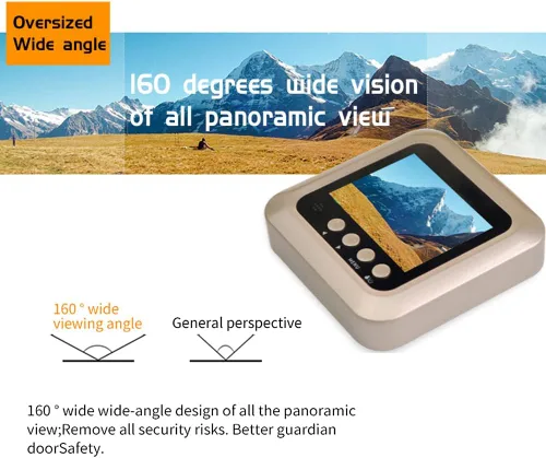 Vista 5 de Visor de puerta inteligente, timbre de video con pantalla LCD de 2.4 pulgadas, timbre de puerta inteligente, cámara de seguridad de mirilla
