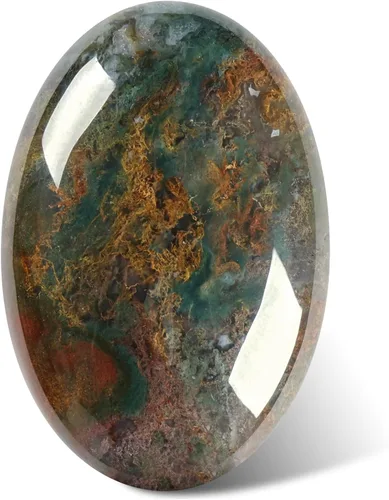 Vista 8 de CASMON Piedra de sangre de África, piedra ovalada de palma, piedra de bolsillo para terapia de alivio de ansiedad y estrés, piedra energética pulida