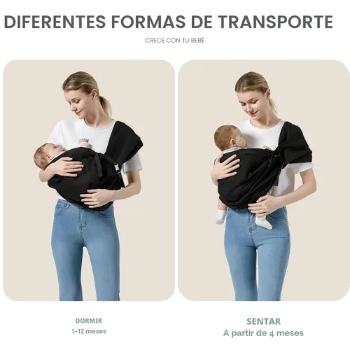 Vista 3 de MISSWISDOM Portabebés para bebés con correa ancha para el hombro, portabebés ligeros para recién nacidos a niños pequeños, perfectos para mamá