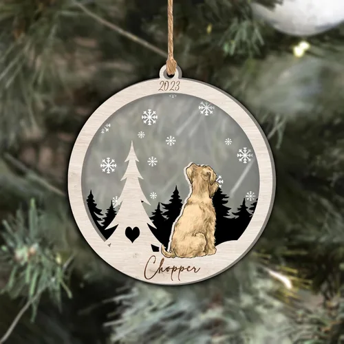 Vista 198 de Nazenti Adorno de Navidad conmemorativo personalizado, regalo personalizado de recuerdo de perro, condolencias por pérdida de mascotas, sabueso