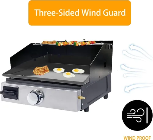 Vista 4 de Juego universal de protector contra el viento y rejilla de calentamiento para planchas de 16" a 28" sin campana, pantalla contra el viento y rejilla