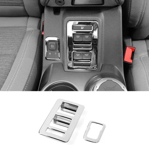 Vista 6 de RAZPOY Para Bronco - Interruptor de control de interruptor de elevación de ventana, 2 piezas de cubierta de panel de ajuste de espejo retrovisor