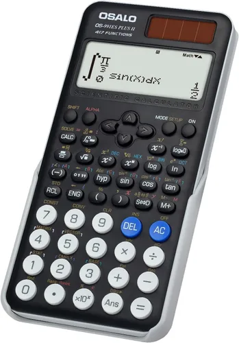 Vista 10 de OSALO Calculadora científica 252 funciones Pantalla escrita de 2 líneas y calculadoras solares de batería para estudiantes de secundaria (OS-82ES-2)