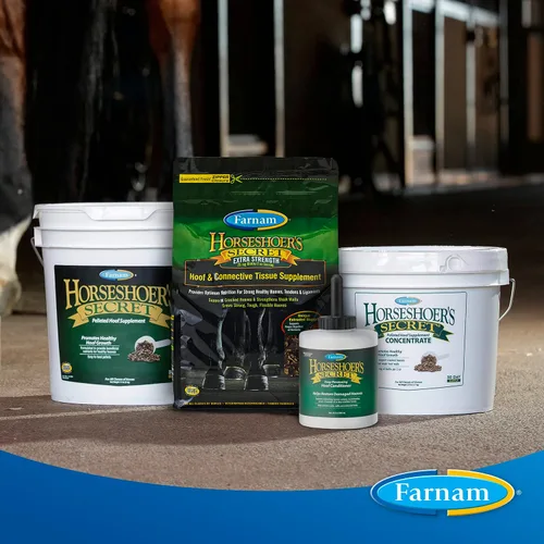 Vista 6 de Farnam Horseshoer's Secret Suplemento de biotina de pezuña y tejido conectivo extra fuerte con aminos para pezuñas fuertes y saludables, tendones