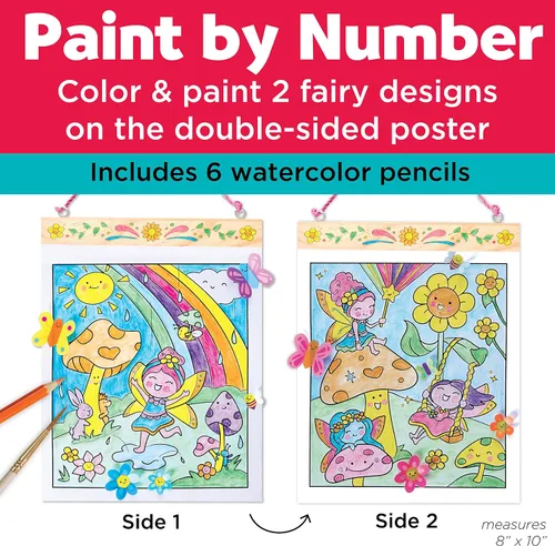 Vista 2 de Faber-Castell Pintar por números Fairy Friends Pets - Juguetes de hadas de acuarela para niños (mayores de 6 años)