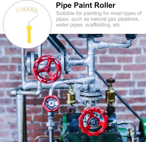 Vista 8 de TEHAUX Cepillo profesional para pintura de tuberías con 7 ruedas, herramienta de pintura de tubo ligero para tuberías de agua de gas natural, fácil