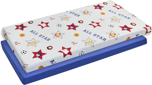 Vista 10 de EVERYDAY KIDS Paquete de 2 sábanas para cuna de bebé, juego ajustado para bebé; 100% algodón de punto de jersey, funda de colchón transpirable