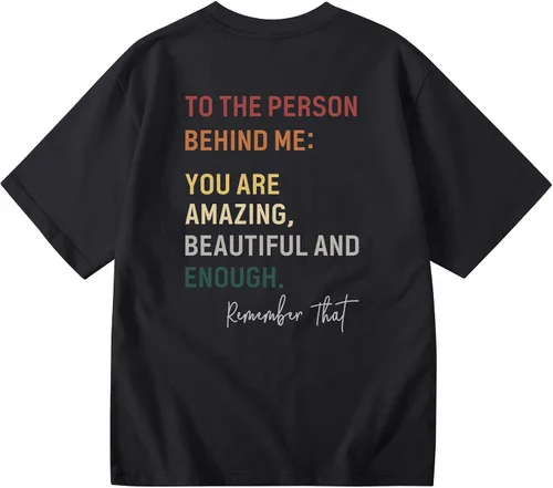 Vista 3 de Camiseta con texto en inglés "You Matter to The Person Behind Me", camiseta de concientización sobre la salud mental para mujer, camisetas gráficas