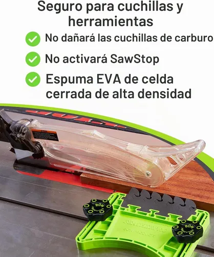 Vista 4 de BOW Products FeatherPRO FP1 - Guía de plumas para sierras de mesa, mesas de router y sierras de cinta - Plumas de EVA que reducen el retroceso