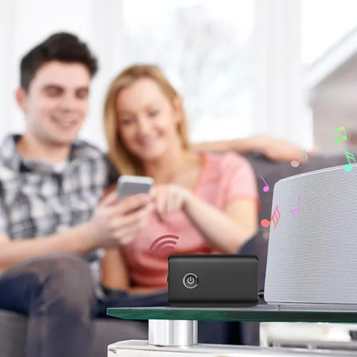 Vista 8 de LOFICOPER Receptor transmisor Bluetooth para automóvil, adaptador auxiliar Bluetooth 5.3 2 en 1, receptor de música inalámbrico para sistema estéreo
