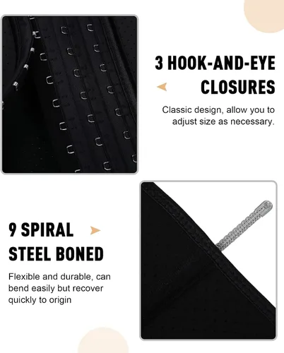 Vista 5 de FeelinGirl Women Latex Waist Trainer Tummy Control Corset Cincher Breathable Waist Trimmer Hourglass Body Shaper Girdle