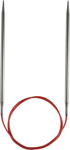 Vista 3 de ChiaoGoo - Aguja para tejer circular de acero inoxidable (102 cm), color rojo