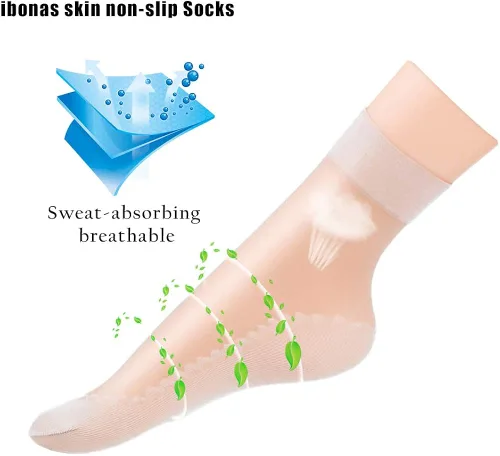 Vista 4 de Calcetines sedosos de nailon al tobillo 10 pares de medias de nailon de alta suavidad, medias sedosas, para mujeres, niñas, oficina, hogar