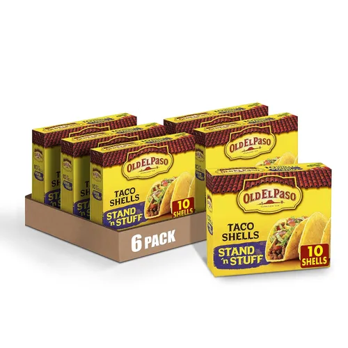 Vista 14 de Old El Paso Stand 'N Stuff Bold Nacho Cheese - Conchas de taco con sabor a queso de nacho, 10 unidades (paquete de 6)