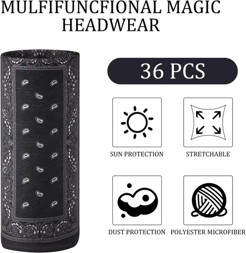 Vista 2 de Cozypower 36 bandanas de cachemira sin costuras, polaina para el cuello, pasamontañas para hombres y mujeres, viento UV