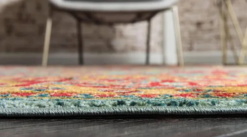 Vista 4 de Unique Loom Sahand Collection - Alfombra de área, Alexander (rectangular, 2 pies 2 pulgadas x 3 pies 1 pulgada, azul claro/marrón claro)
