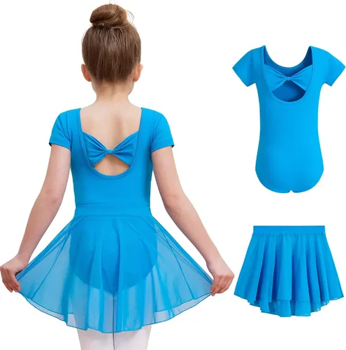 Vista 10 de DIPUG Girls Ballet Leotards with Removable Skirt Toddler Dance Dress Combo Negro