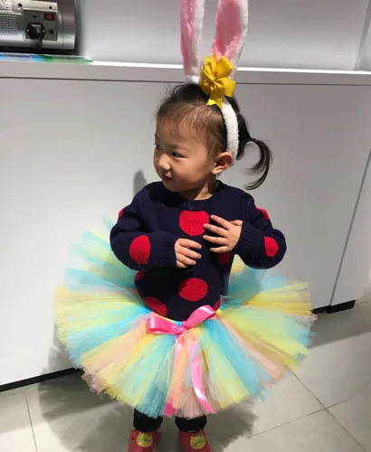 Vista 5 de Tutu Dreams Disfraz de tutú de Pascua para niñas con diadema de conejo