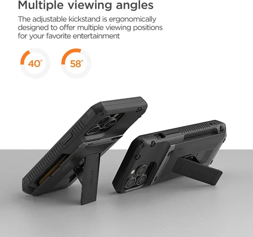 Vista 8 de VRS DESIGN Damda Glide - Funda híbrida para iPhone 13 Pro, ranura para tarjetas con soporte, funda funcional resistente compatible con iPhone 13 Pro