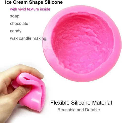 Vista 7 de 3 moldes de silicona para helado 3D, para cera derretida, jabón, pasteles, moldes en forma de bola de TuNan + 1 molde de chocolate para decoración