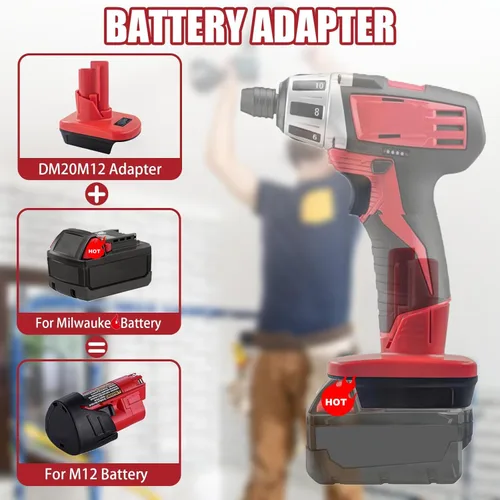 Vista 3 de TPDL 18V a 12V para adaptador de batería Milwaukee, para convertidor M18 a M12 Uso para herramientas de 12V