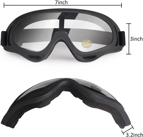 Vista 5 de Gafas para motocross ATV, transparentes, paquete de 2 Motorcycle Motocross, Bike Riding, UTV Off-Road Skiing, Anti-Fog Dustproof