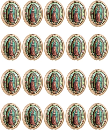 Vista 6 de COTTVOTT 20 cuentas espaciadoras de Nuestra Señora de Guadalupe de San Judas para bricolaje, rosario, collar, pulsera, joyería, abalorios, parte