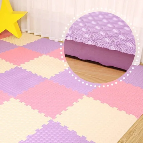 Vista 3 de Tapete de juego multicolor, tapete de espuma suave, tapete de ejercicio de rompecabezas entrelazado de EVA para niños, adolescentes, sala