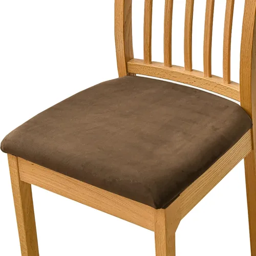 Vista 11 de Fundas elásticas de terciopelo para asiento de silla de comedor, 2 piezas, fundas protectoras de asiento suaves para sillas de comedor, fundas Negro