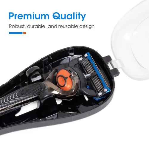 Vista 2 de Nincha Manual Razor Travel Case Portable Plástico Manual Razor Trimmer Protector Negro