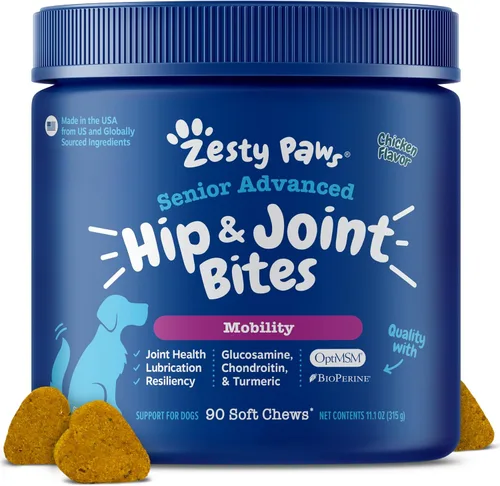 Vista 17 de Zesty Paws Cadera y articulación para perros, glucosamina para perros Suplemento de cadera y articulaciones con condroitina, MSM, vitaminas C y E