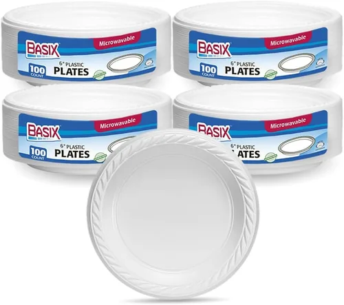Vista 7 de Basix [100 unidades] Cuencos desechables de plástico blanco de 5 onzas para postre, aptos para microondas, ideales para la escuela, comida