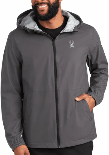Vista 10 de Spyder Chaqueta impermeable para hombre - Cortavientos con capucha ligera e Negro