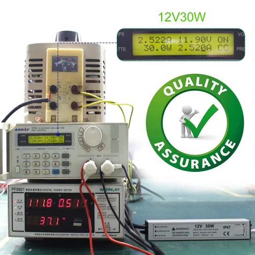 Vista 4 de Fuente de alimentación LED de 30 W y 12 voltios, controlador LED IP67 impermeable, convertidor de CA de 110 V a 12 V CC, transformador LED de salida