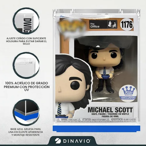 Vista 4 de Dinavio Crafthouse Protector acrílico Funko Pop – Estuche de exhibición apilable resistente – 0.157 in compatible con figuras de vinilo de 4 Base