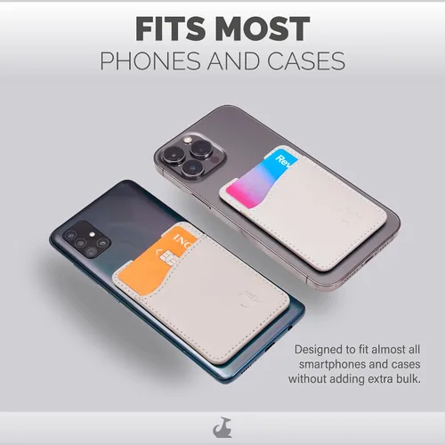 Vista 5 de Wallaroo Premium - Tarjetero adhesivo de cuero para teléfono celular - Para Android e iPhone - Para mujeres y hombres - Resistente con forro