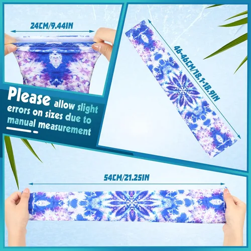 Vista 5 de Mepase 8 pares de mangas de jardinería deportivas mandalas para mujeres y hombres, protección solar UV, mangas de enfriamiento, protección de brazo