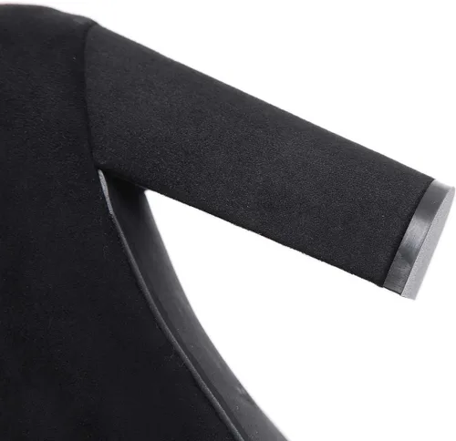 Vista 4 de STUPMARY Botas de mujer con tacón grueso, punta puntiaguda, botines de tacón alto, botas de invierno