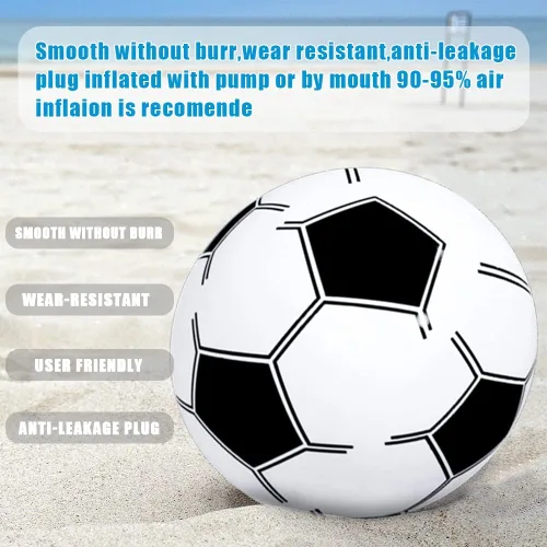 Vista 4 de Pelotas de playa de fútbol para niños: paquete de 12 pelotas inflables de playa a granel para piscina hawaiana tropical – 16 pulgadas temática