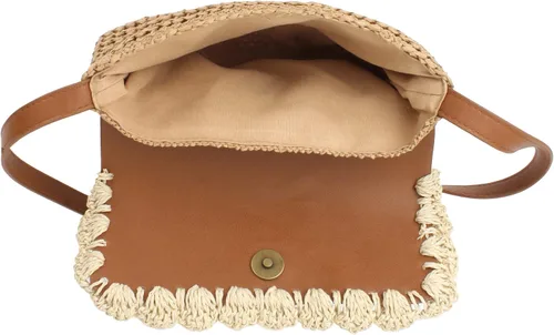 Vista 6 de Women Small Straw Woven Cross-body Shoulder Bag Bohemian Handbag Purse
