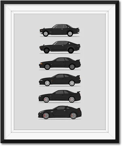 Vista 15 de Custom Car Posters Handmade Poster compatible with Nissan Skyline GT-R and Print of Nissan Skyline GTR (KPGC10, KPGC110, R32, R33, R34, R35)