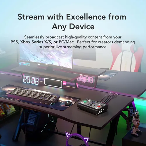 Vista 8 de Video Capture Card for Streaming, PCIe/Internal Capture Card Alternative, 4 HDMI to USB, Stream & Record in 1080P, Capturadora de Video for PS5/4